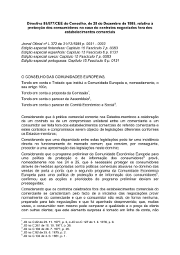 Directiva 85/577/CEE do Conselho, de 20 de Dezembro de 1985