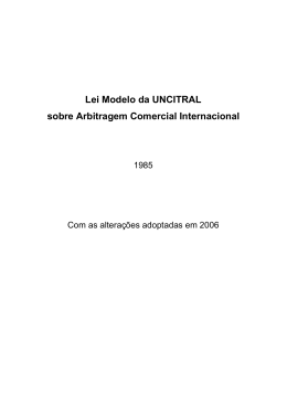 Lei Modelo da UNCITRAL sobre Arbitragem Comercial