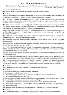 LEI No 7.444, DE 20 DE DEZEMBRO DE 1985