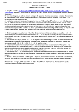 DESPACHO NORMATIVO 118/85, DE 31 DE