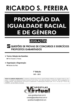 Promo&ccedil;&atilde;o da Igualdade Racial e de G&ecirc;nero