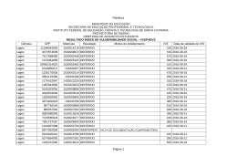Planilha1 P&aacute;gina 1 C&acirc;mpus CPF Matr&iacute;cula Resultado Motivo do