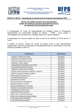 Inscri&ccedil;&otilde;es homologadas - UFPR litoral