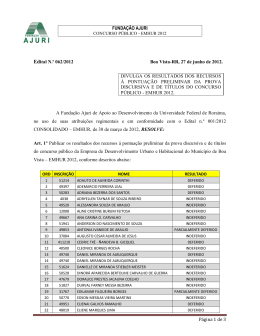 FUNDA&Ccedil;&Atilde;O AJURI P&aacute;gina 1 de 3 Edital N.&ordm; 062/2012 Boa Vista