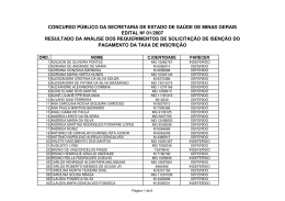(Resultado da an\341lise dos requerimentos de isen\347
