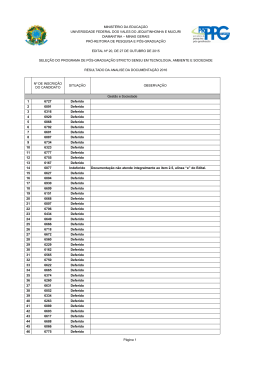 Página 1 MINISTÉRIO DA EDUCAÇÃO UNIVERSIDADE FEDERAL