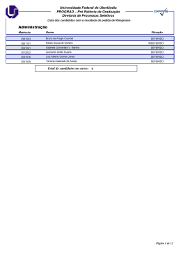 Resultado dos pedidos de Reingresso