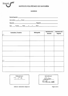 Planeamento Académico - Instituto Politécnico de Santarém