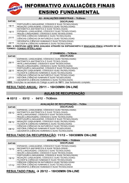 informativo avalia&ccedil;&otilde;es finais ensino fundamental