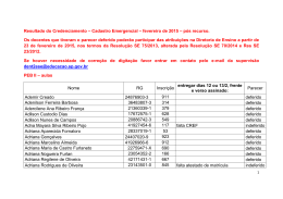 Resultado do Credenciamento &ndash; Cadastro Emergencial &ndash; fevereiro