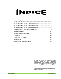 DETERMINANTES &ndash; (Apostila) - Matem&aacute;tica