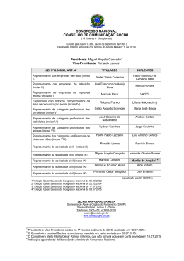 Composi&ccedil;&atilde;o e indica&ccedil;&atilde;o para o Conselho de Comunica&ccedil;&atilde;o Social