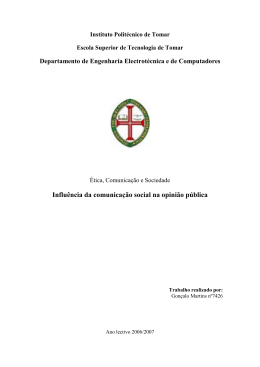 Influ&ecirc;ncia da comunica&ccedil;&atilde;o social na opini&atilde;o p&uacute;blica