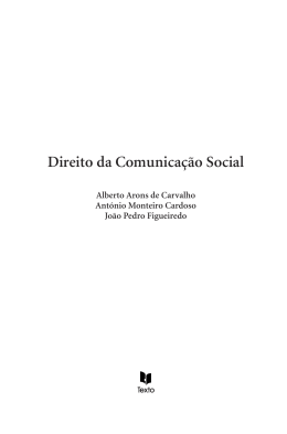 Direito da Comunica&ccedil;&atilde;o Social