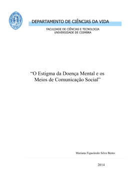 &ldquo;O estigma da doen&ccedil;a mental e os meios de comunica&ccedil;&atilde;o social&rdquo;