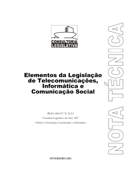 Elementos da Legislação de Telecomunicações, Informática e