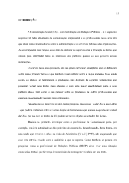 15 INTRODU&Ccedil;&Atilde;O A Comunica&ccedil;&atilde;o Social (CS) &ndash; com