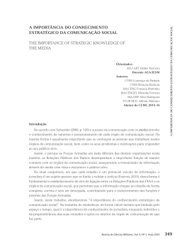 a import&acirc;ncia do conhecimento estrat&eacute;gico da comunica&ccedil;&atilde;o social
