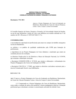 Resolução nº 92/2011 - Universidade Federal da Paraíba