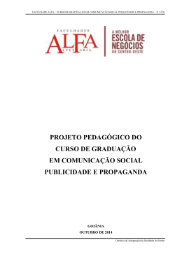 Projeto Pedag&oacute;gico do Curso de Publicidade e Propaganda