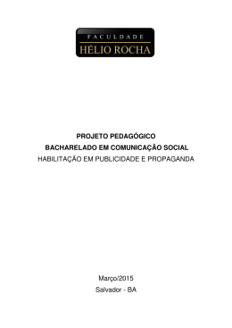 projeto pedag&oacute;gico bacharelado em comunica&ccedil;&atilde;o social