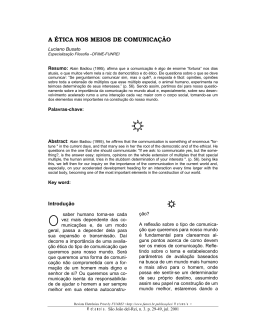 A ÉTICA NOS MEIOS DE COMUNICAÇÃO