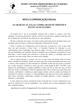 nota à comunicação social - Sindicato dos Professores da Madeira