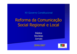 Reforma da Comunicação Social Regional e Local