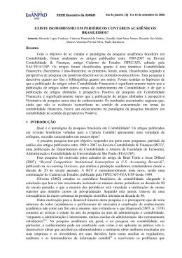 EXISTE ISOMORFISMO EM PERI&Oacute;DICOS CONT&Aacute;BEIS