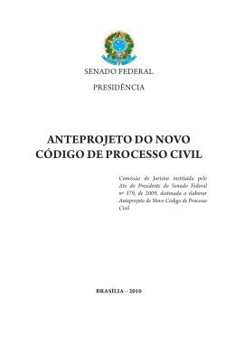 anteprojeto do novo código de processo civil