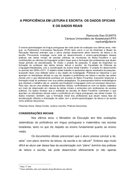 a proficiência em leitura e escrita: os dados oficiais e os dados reais