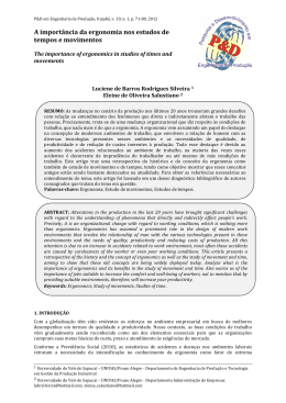 A import&acirc;ncia da ergonomia nos estudos de tempos e movimentos