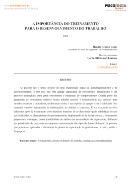a importância do treinamento para o desenvolvimento do trabalho