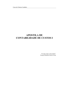 APOSTILA DE CONTABILIDADE DE CUSTOS I