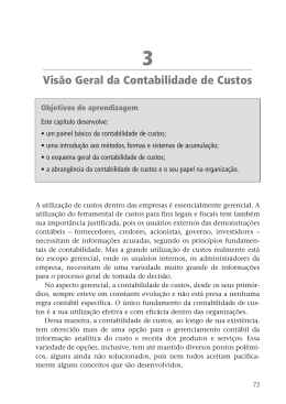 Vis&atilde;o Geral da Contabilidade de Custos