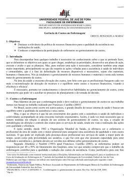Ger&ecirc;ncia de Custos em Enfermagem1 1