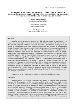 a contabilidade de custos na matriz curricular de cursos de