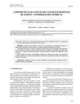A import&acirc;ncia da gest&atilde;o de custos em hospitais de ensino