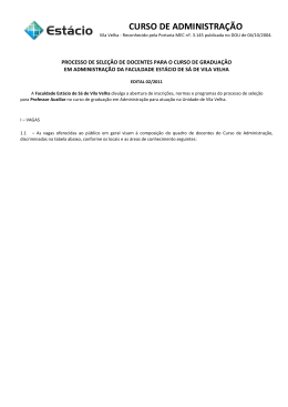 Edital 02/2011 - Universidade Est&aacute;cio de S&aacute;