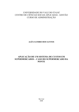 aplica&ccedil;&atilde;o de um sistema de custos em supermercados