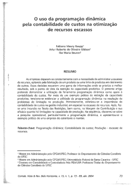 O uso da programa&ccedil;&atilde;o din&acirc;mica pela contabilidade de custos na