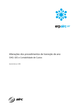 Altera&ccedil;&otilde;es dos procedimentos de transi&ccedil;&atilde;o de ano