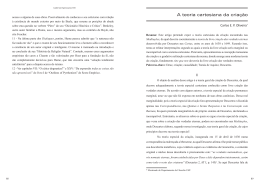 A teoria cartesiana da cria&ccedil;&atilde;o - Faculdade de Filosofia, Letras e