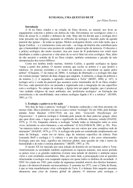 Ecol&oacute;gicos como Deus &eacute; ecol&oacute;gico