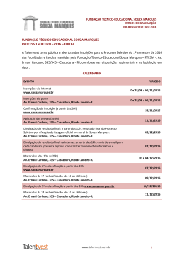 Edital do Processo Seletivo da SOUZA MARQUES - 2016