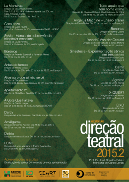 A programação das peças pode ser conferida aqui - Ceart