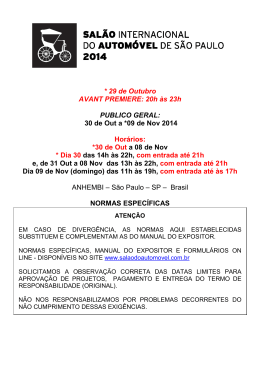 * 29 de Outubro AVANT PREMIERE: 20h &agrave;s 23h PUBLICO GERAL