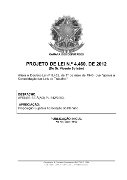 PROJETO DE LEI N.º 4.460, DE 2012