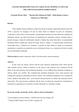 an&aacute;lise microestrutural das rodas ferrovi&aacute;rias
