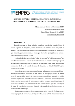 RODAS DE CONVERSA E OFICINAS TEM&Aacute;TICAS
